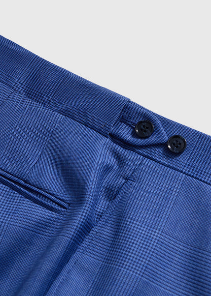 Wool Plaid Paul Suit Mid Blue - Paul Stuart