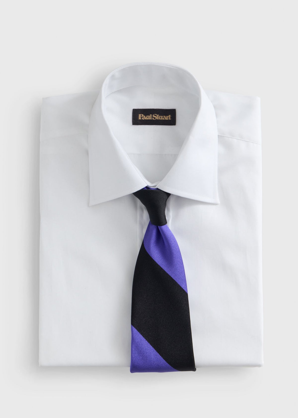 Woven Silk Block Stripe Tie Grey, unselectable - Paul Stuart