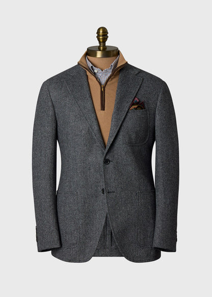 Herringbone Patch Pocket Sport Coat Grey - Paul Stuart