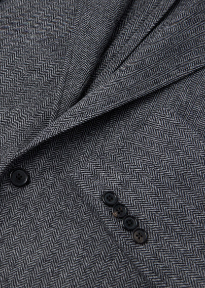 Herringbone Patch Pocket Sport Coat Grey - Paul Stuart