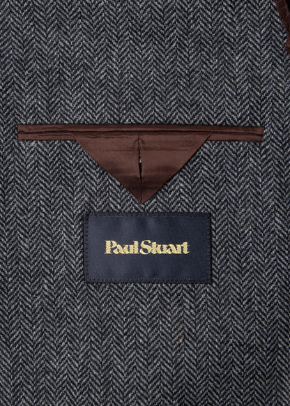 Herringbone Patch Pocket Sport Coat Grey - Paul Stuart