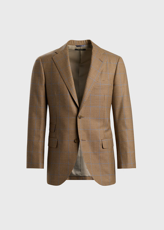 Deco Plaid Wool Jacket Camel/Brown - Paul Stuart