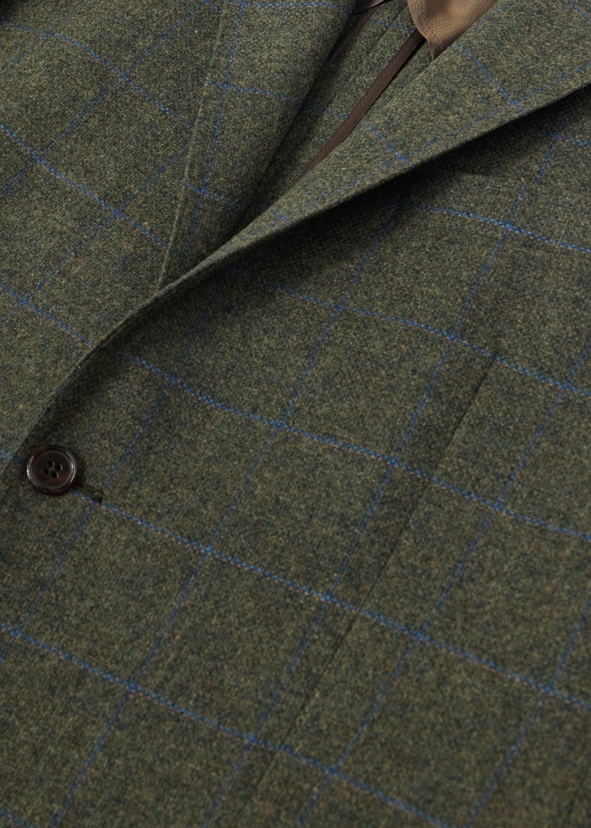 Wool Windowpane Sport Coat Olive/Blue - Paul Stuart