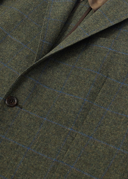 Wool Windowpane Sport Coat Olive/Blue - Paul Stuart