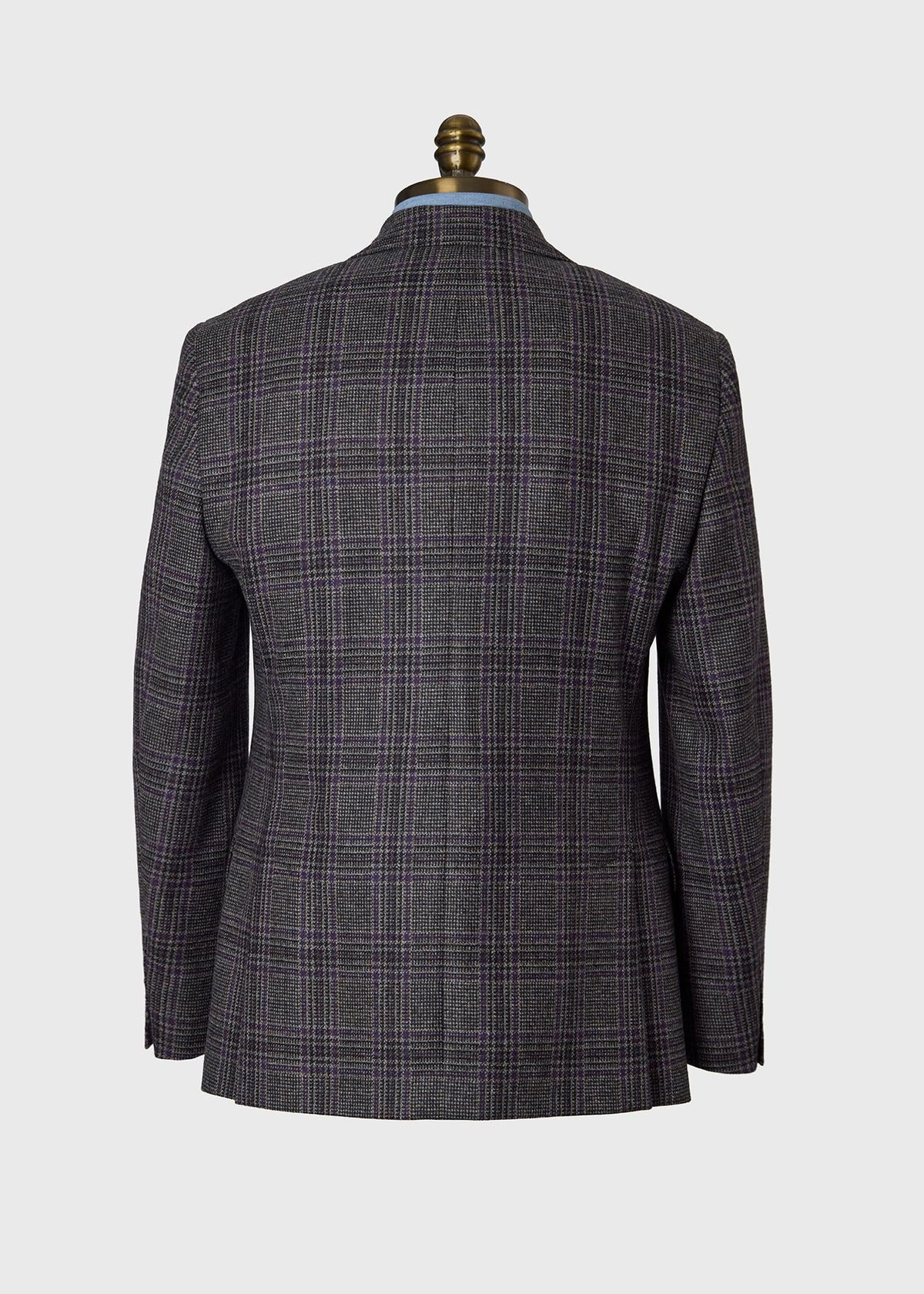 Wool Plaid Sport Coat Grey/Purple - Paul Stuart