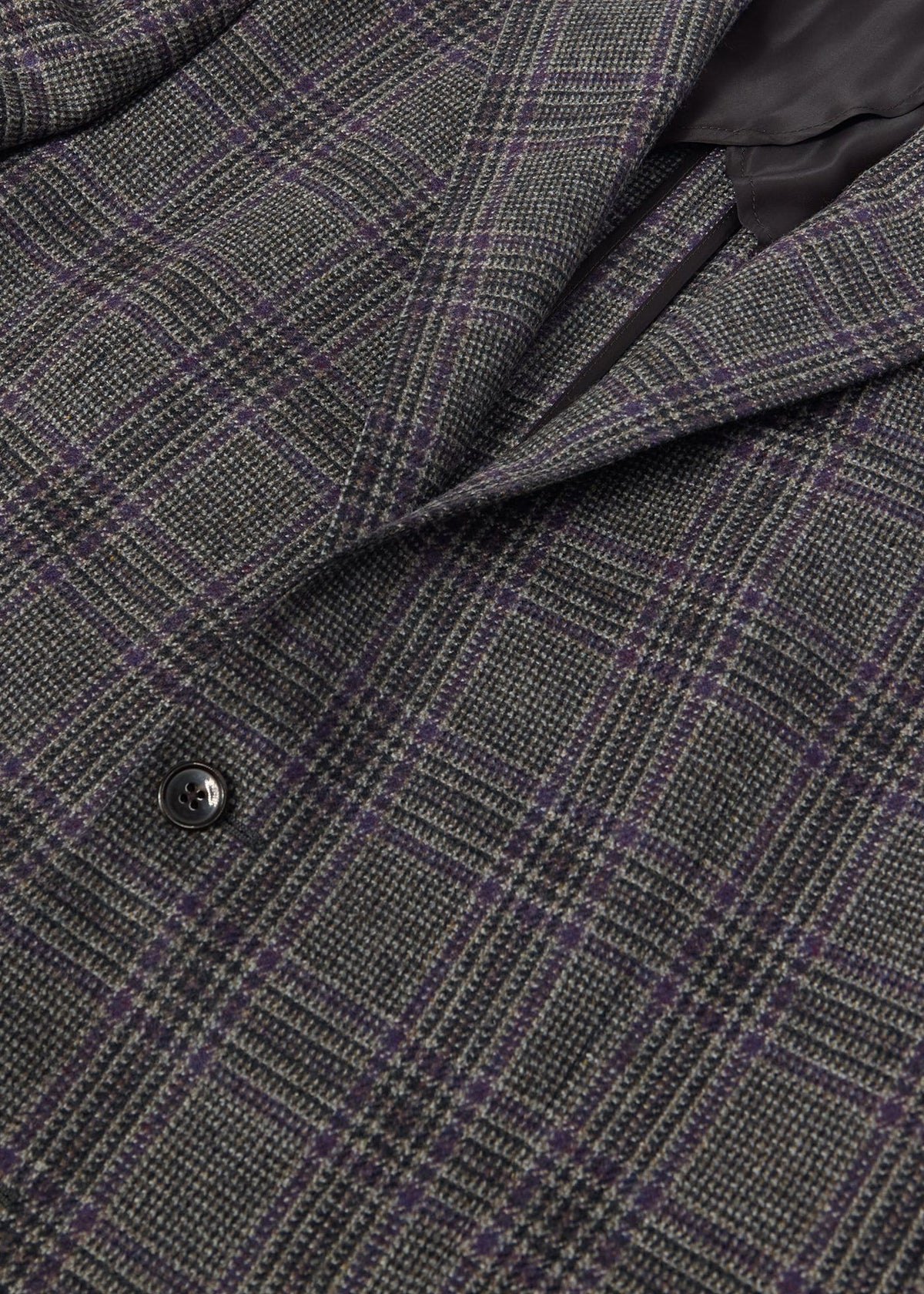 Wool Plaid Sport Coat Grey/Purple - Paul Stuart