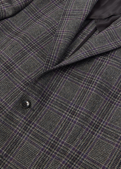 Wool Plaid Sport Coat Grey/Purple - Paul Stuart