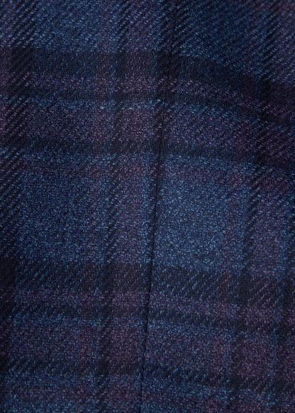 Wool-Silk Plaid Sport Coat Blue/Plum - Paul Stuart
