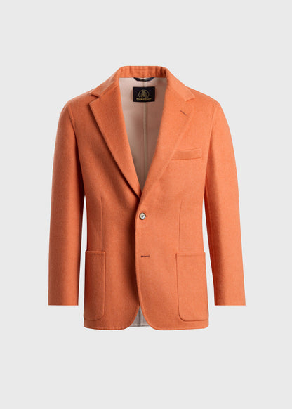 Double Faced Cashmere Soft Jacket Orange/Cream - Paul Stuart