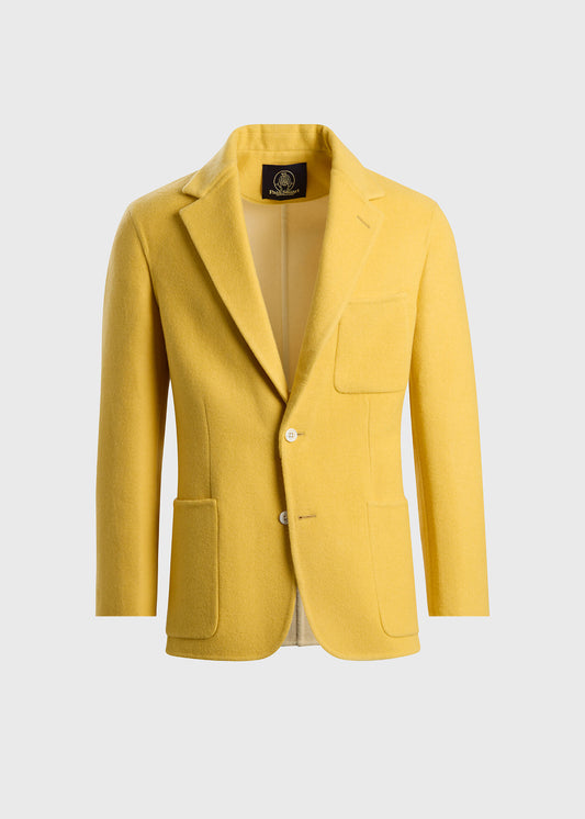 Double Faced Cashmere Soft Jacket yellow/cream/blue - Paul Stuart