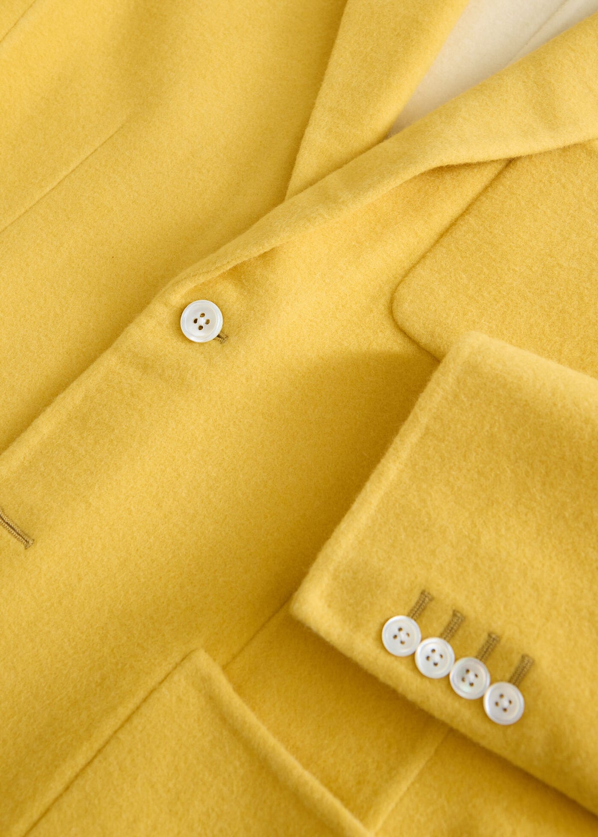 Double Faced Cashmere Soft Jacket yellow/cream/blue - Paul Stuart