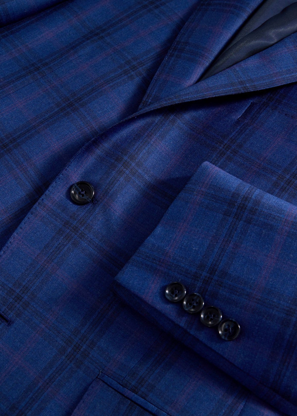 Wool Deco Plaid Jacket Blue - Paul Stuart