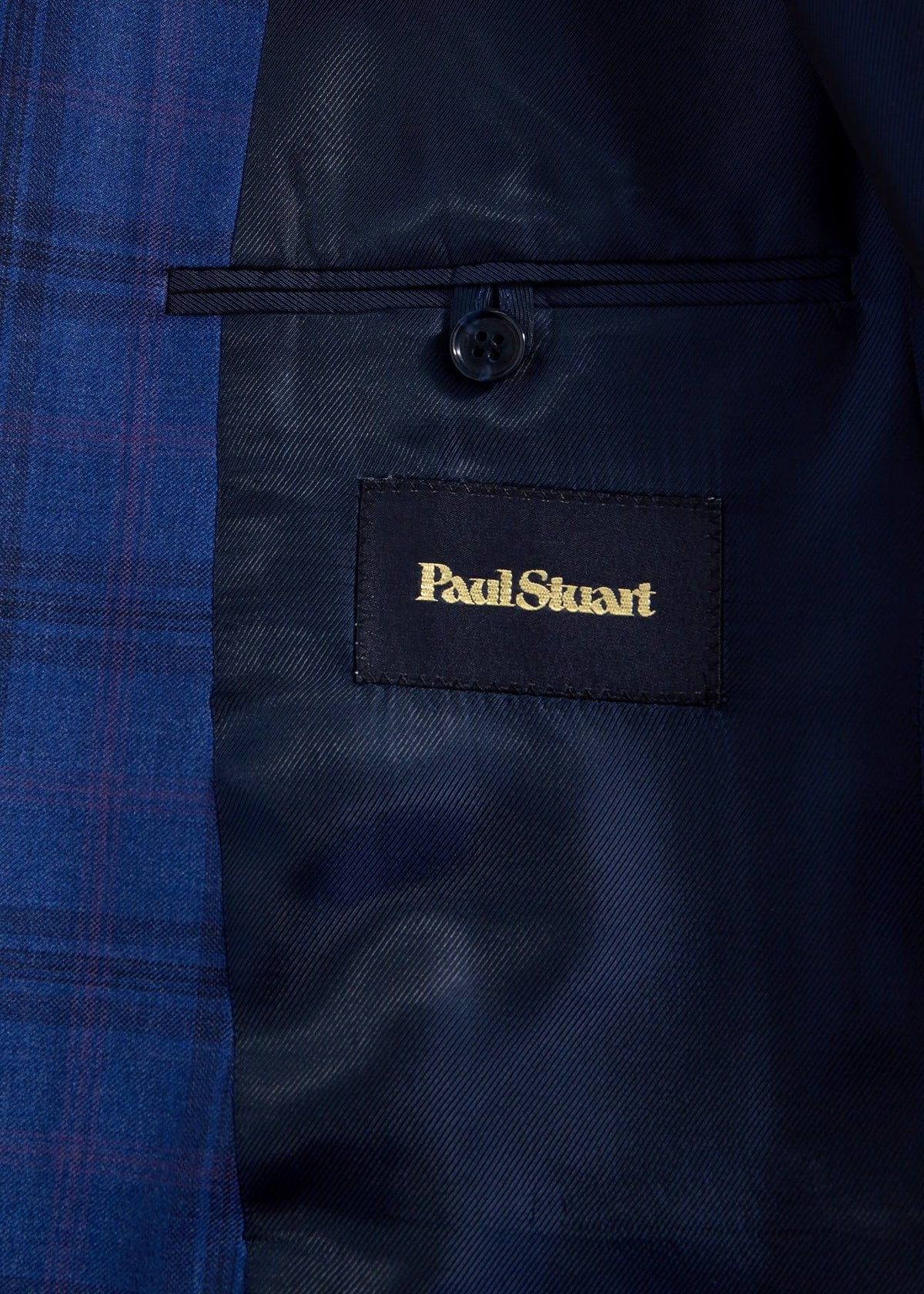 Wool Deco Plaid Jacket Blue - Paul Stuart