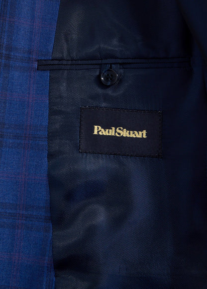 Wool Deco Plaid Jacket Blue - Paul Stuart