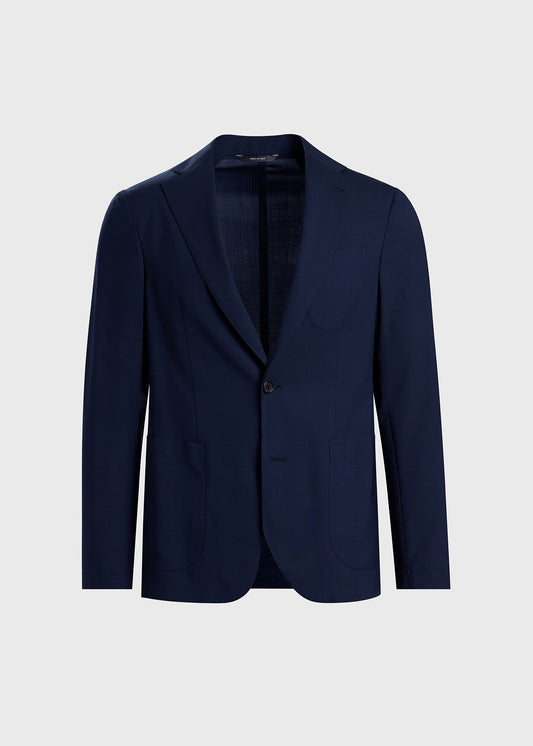 Super 130s Lightweight Wool Jacket Navy - Paul Stuart
