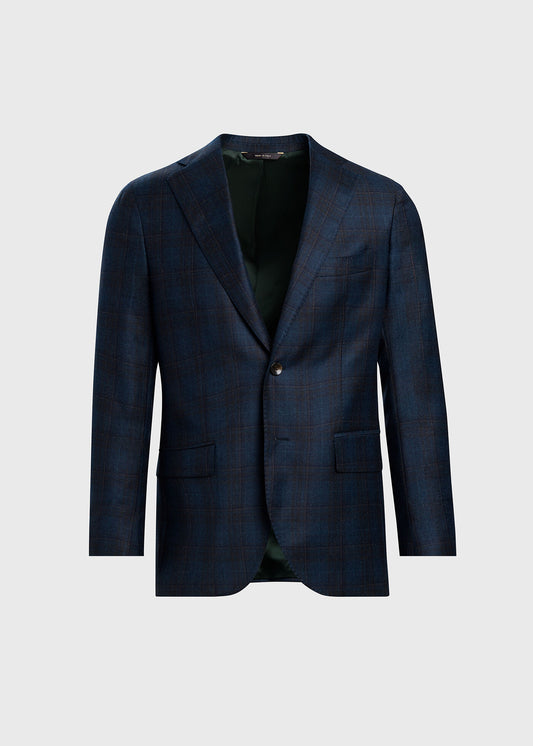 All Year Wool Plaid Jacket Teal - Paul Stuart
