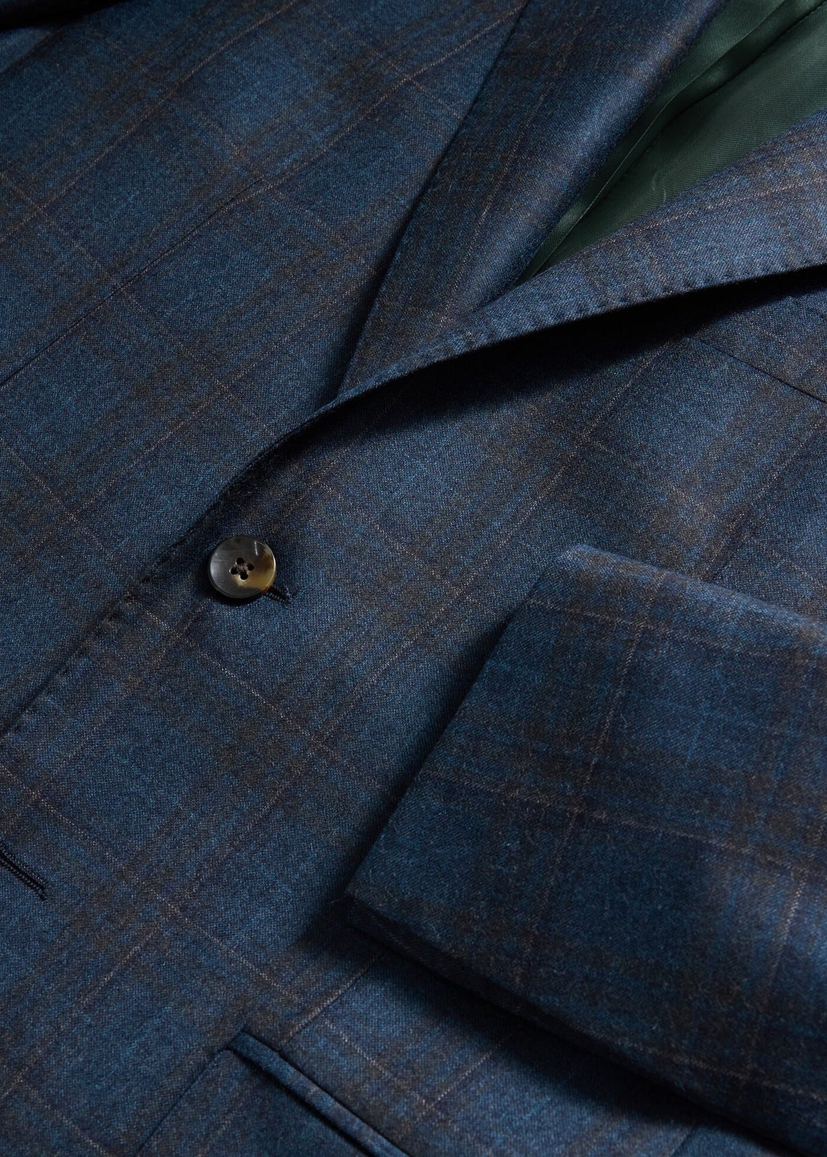 All Year Wool Plaid Jacket Teal - Paul Stuart