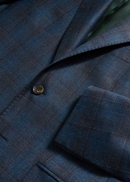 All Year Wool Plaid Jacket Teal - Paul Stuart