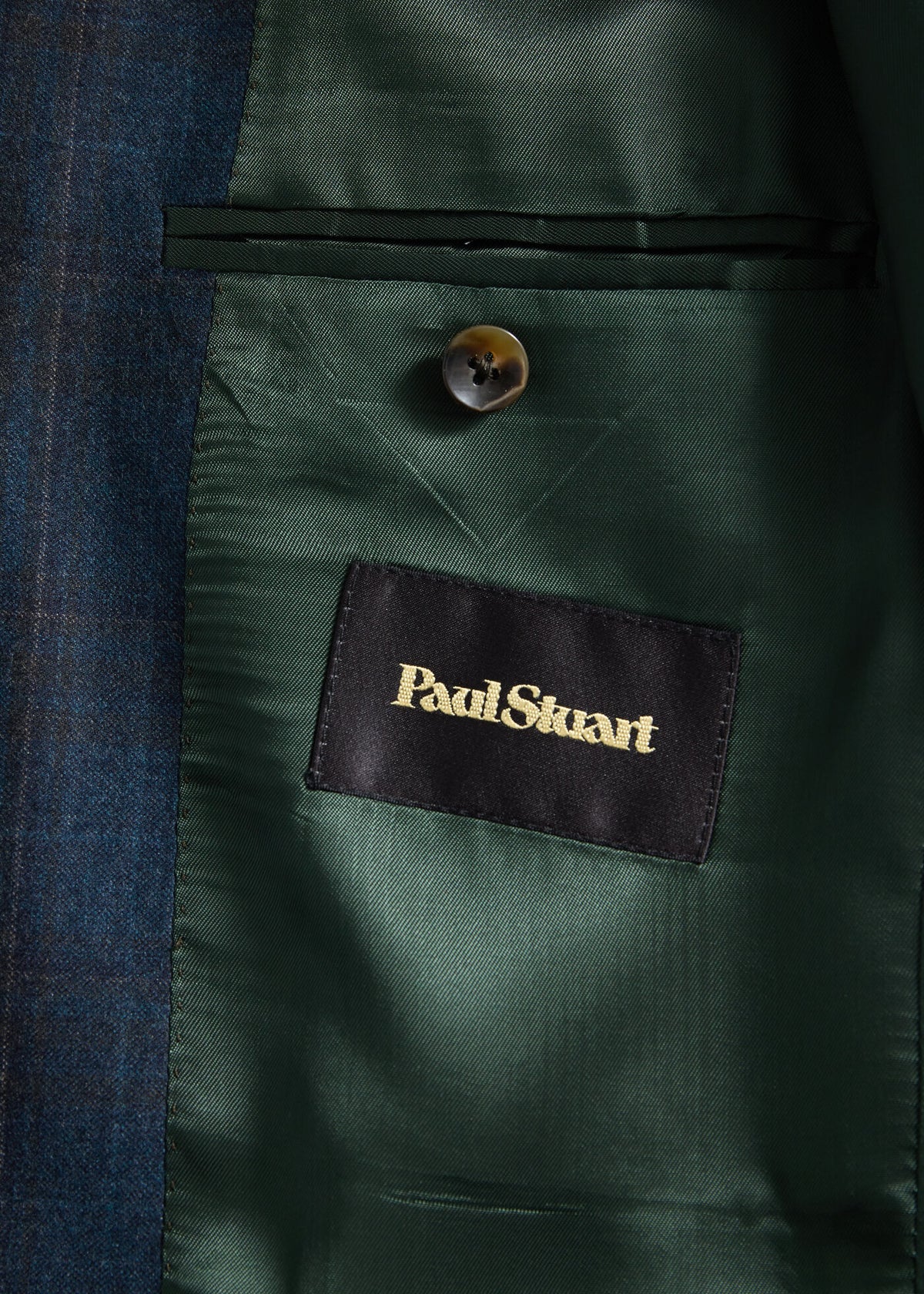 All Year Wool Plaid Jacket Teal - Paul Stuart