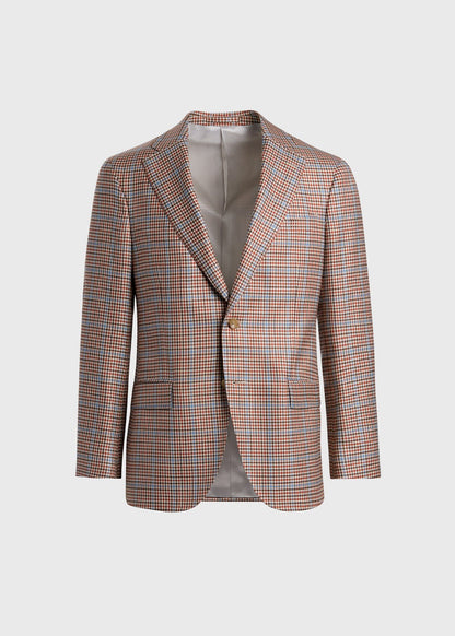Cashmere & Silk Plaid Jacket Blue - Paul Stuart