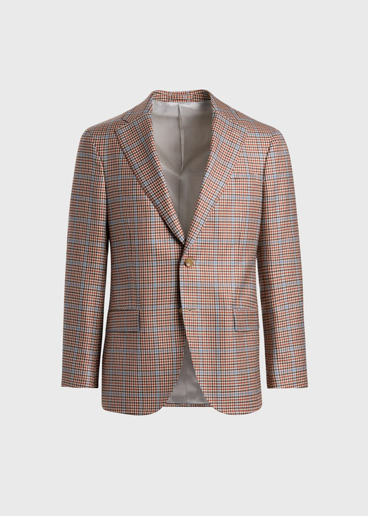 Cashmere & Silk Plaid Jacket Blue - Paul Stuart