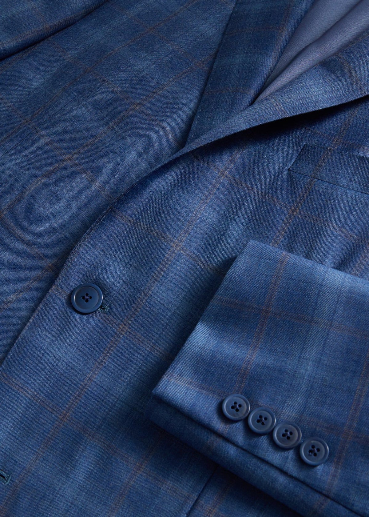 All Year Wool Plaid Jacket Mid Blue - Paul Stuart