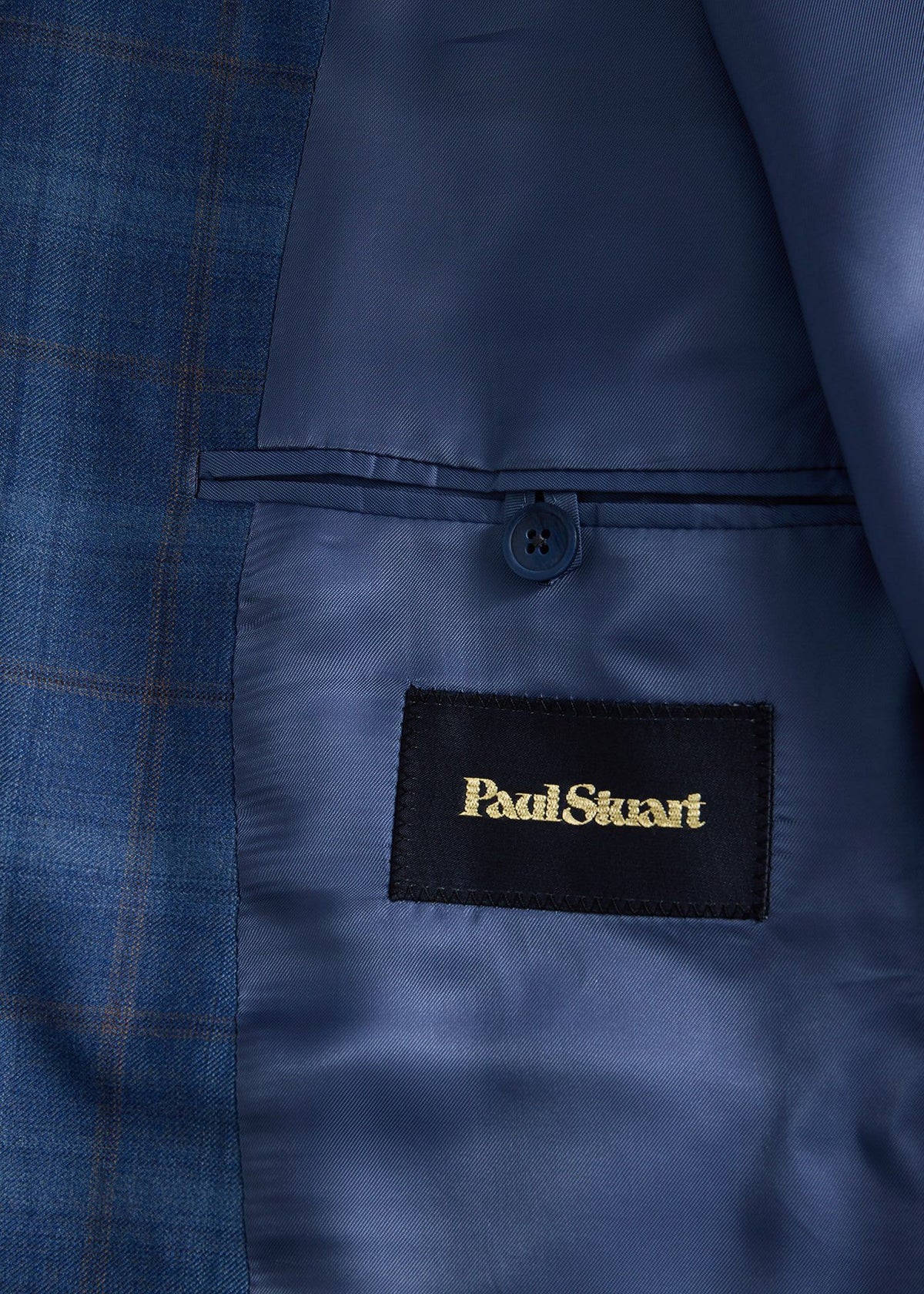 All Year Wool Plaid Jacket Mid Blue - Paul Stuart