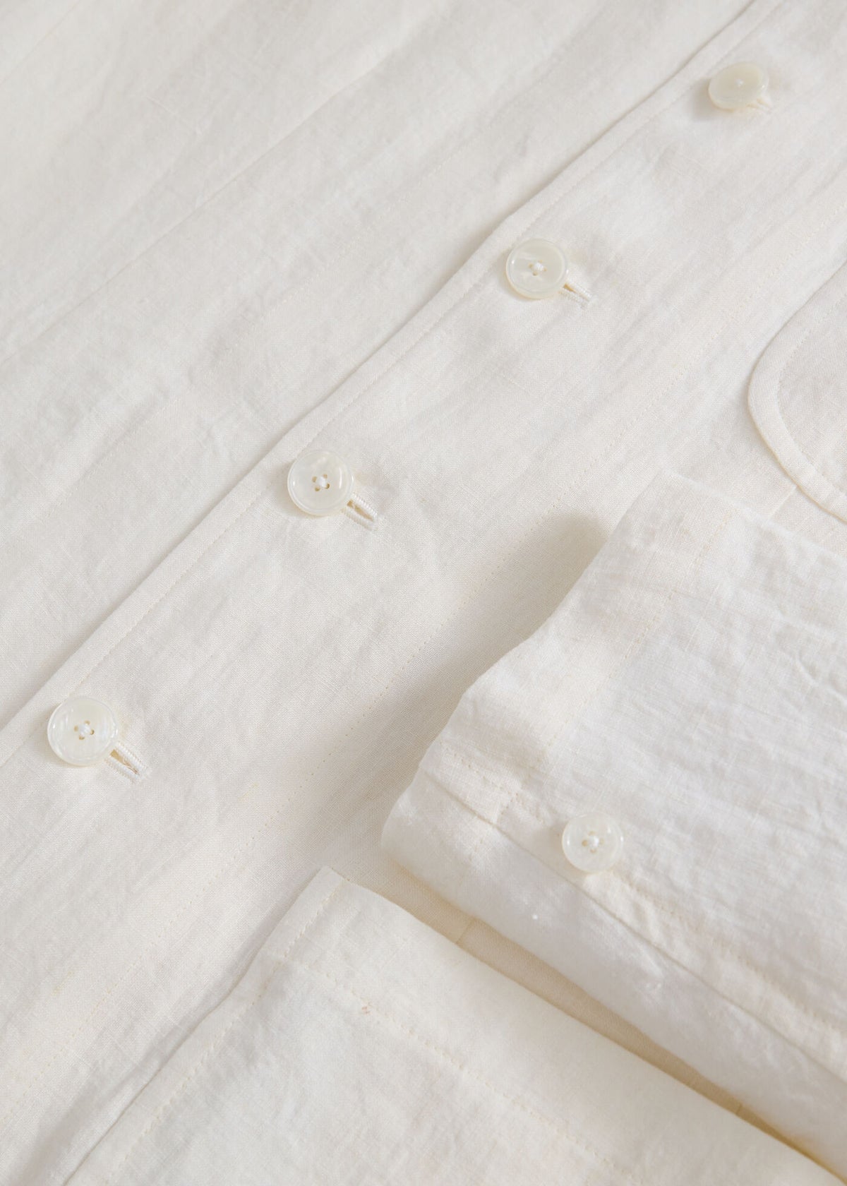 Linen Stand Collar Jacket Indigo - Paul Stuart