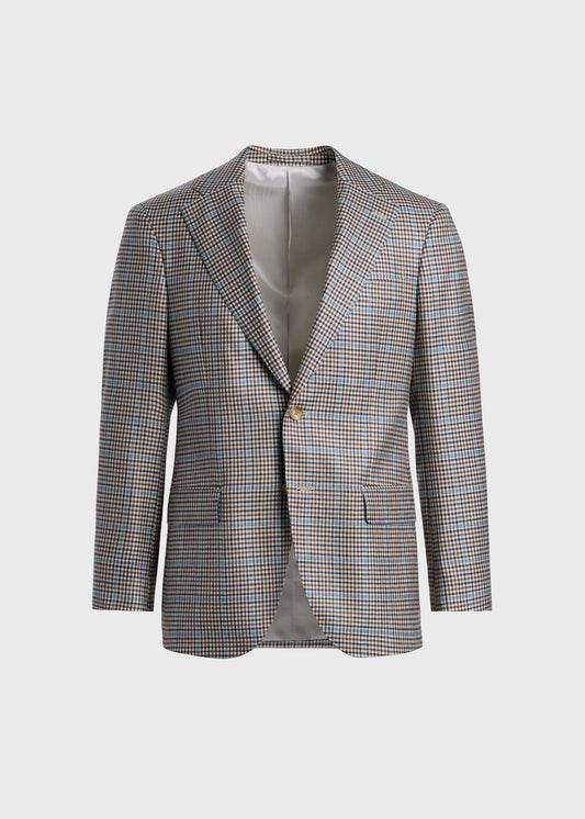 Cashmere & Silk Plaid Jacket Blue - Paul Stuart