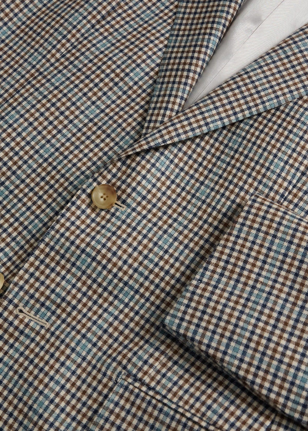 Cashmere & Silk Plaid Jacket Blue - Paul Stuart