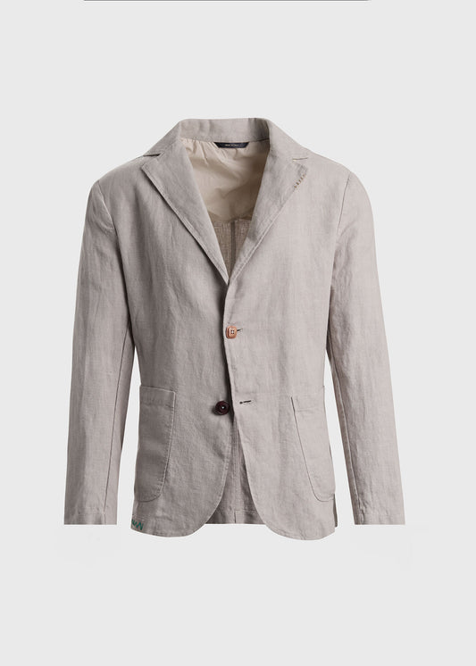 Washed Linen Jacket Navy - Paul Stuart