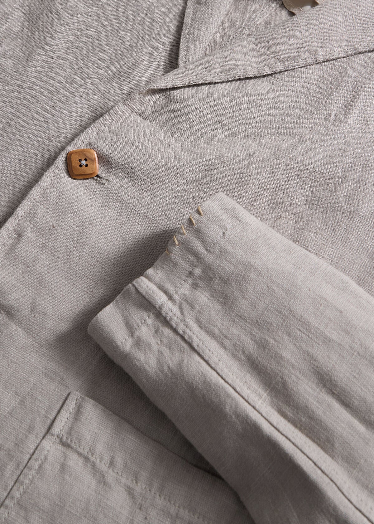 Washed Linen Jacket Navy - Paul Stuart