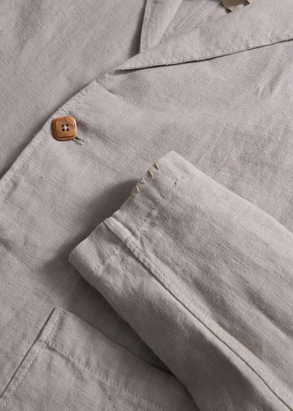 Washed Linen Jacket Navy - Paul Stuart