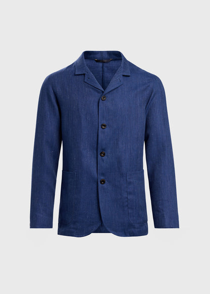 Stand-Collar Summer Jacket Mid Blue - Paul Stuart