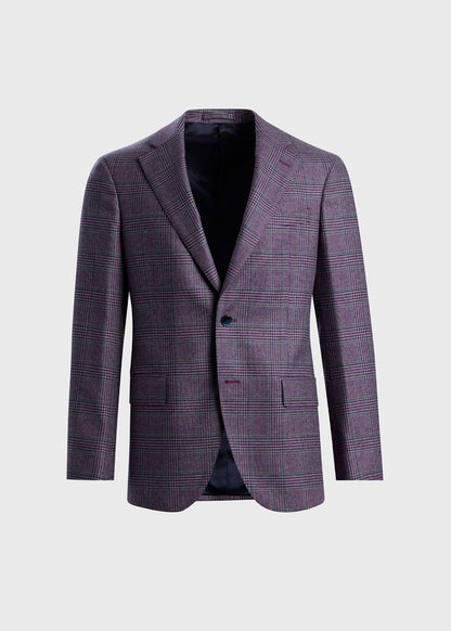 All Year Wool & Cashmere Plaid Jacket Plum - Paul Stuart