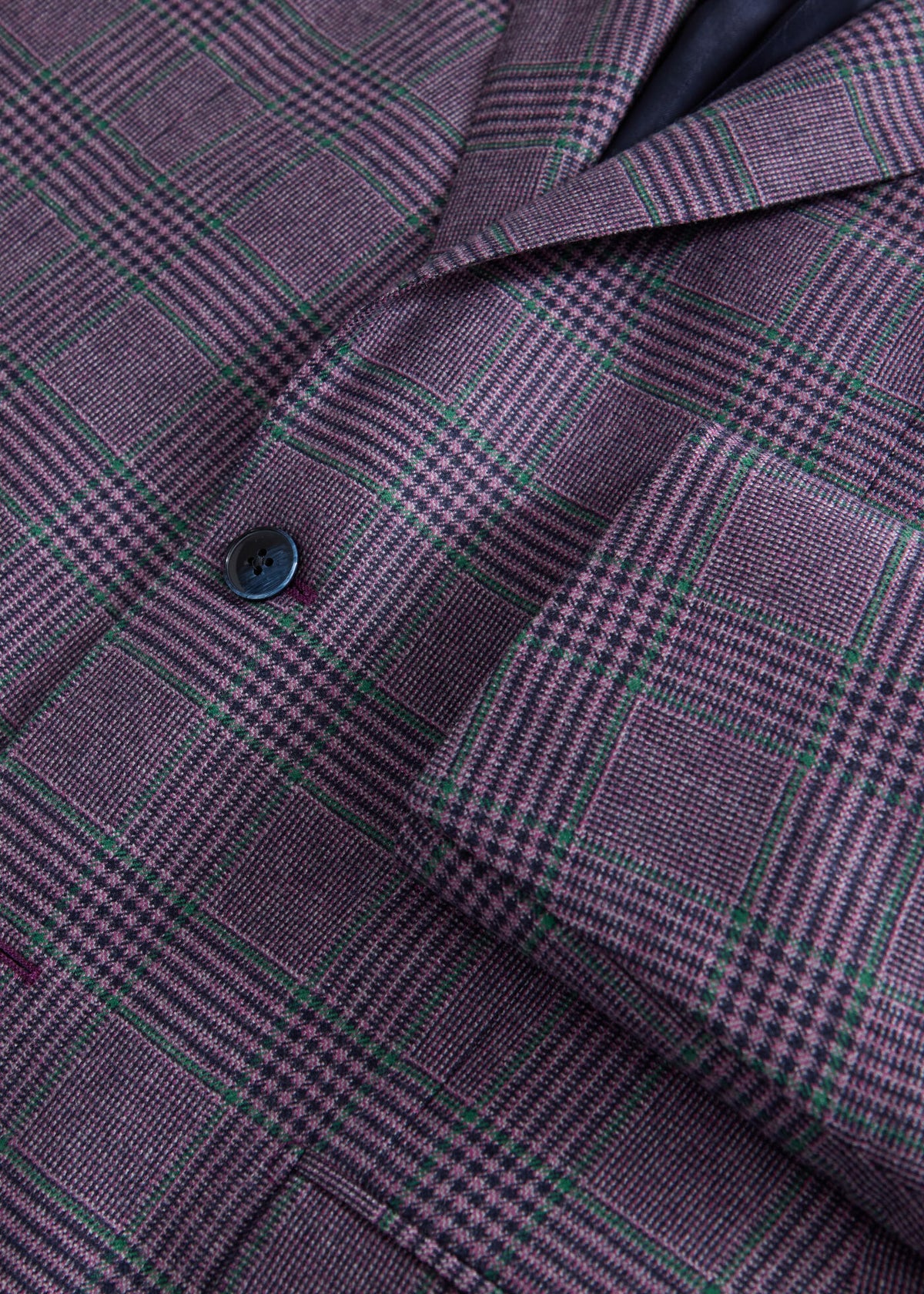 All Year Wool & Cashmere Plaid Jacket Plum - Paul Stuart