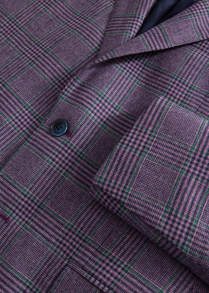 All Year Wool & Cashmere Plaid Jacket Plum - Paul Stuart