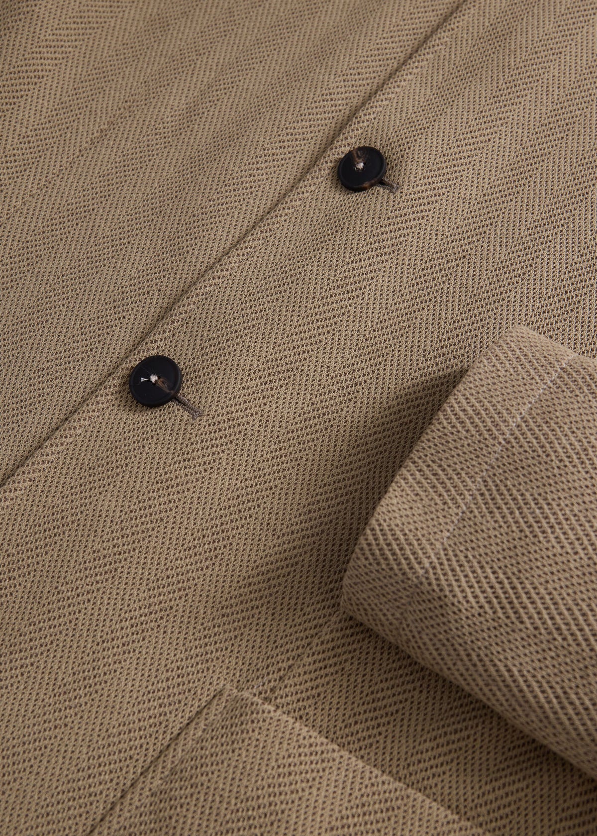 Stand Collar Herringbone Knit Jacket Tan - Paul Stuart