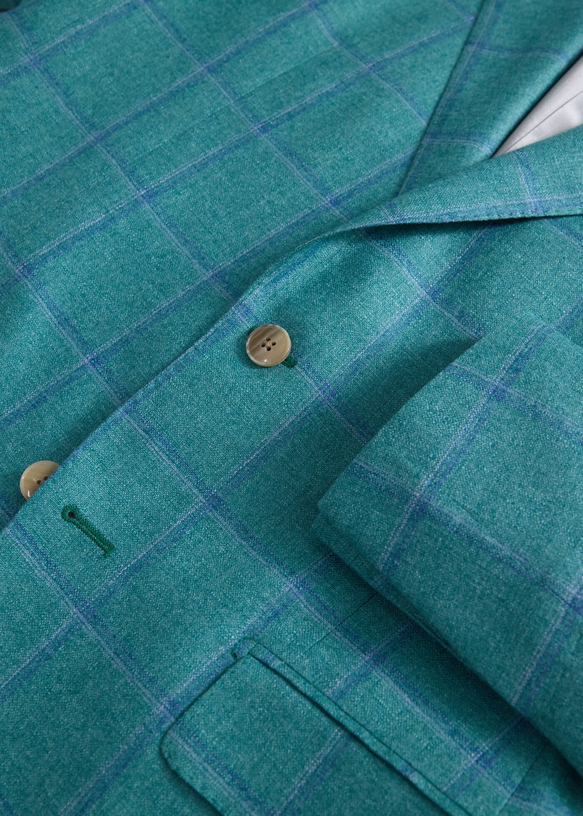 Silk & Cashmere Deco Windowpane Jacket Mint - Paul Stuart
