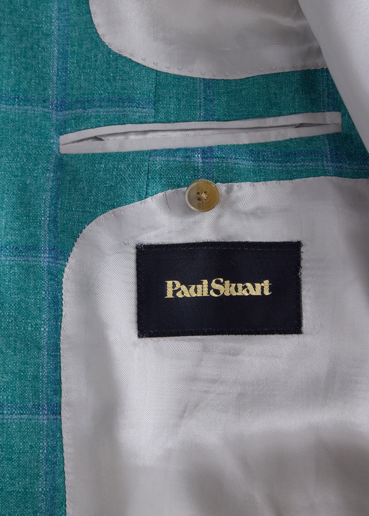 Silk & Cashmere Deco Windowpane Jacket Mint - Paul Stuart