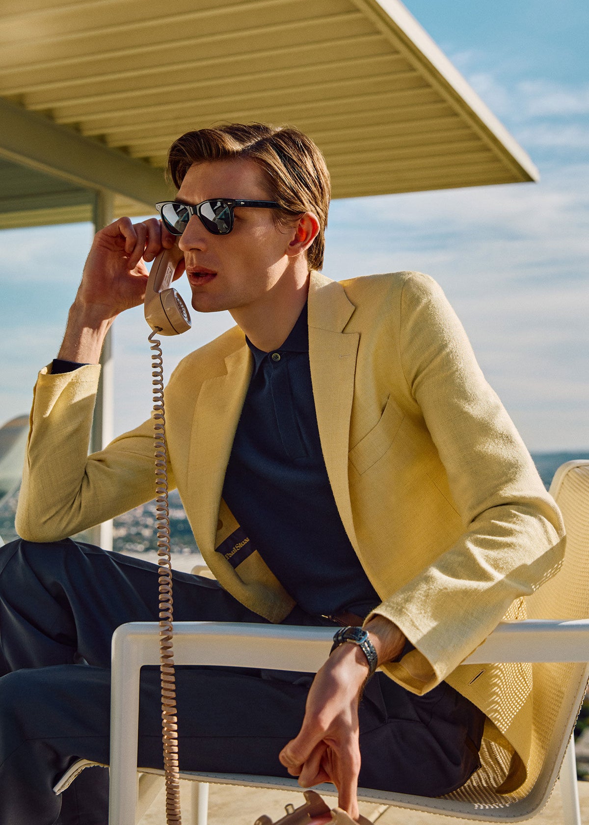 Silk Slub Blazer Blue - Paul Stuart