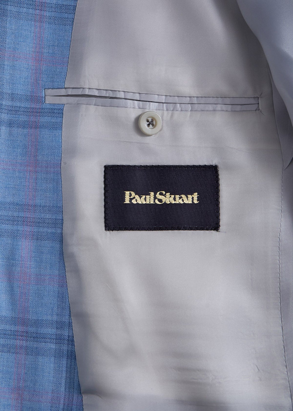 Wool Plaid Jacket Light Blue - Paul Stuart