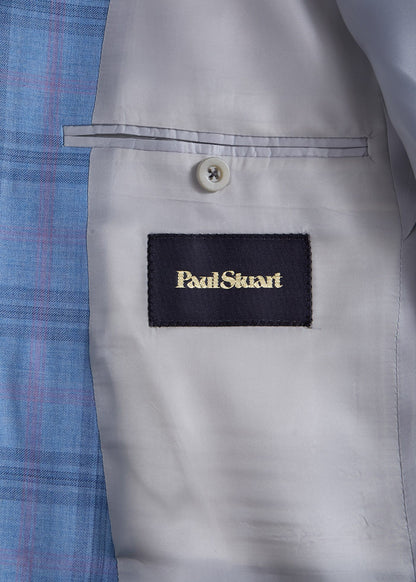 Wool Plaid Jacket Light Blue - Paul Stuart