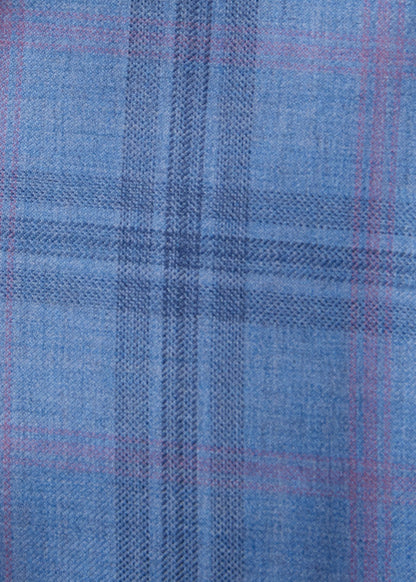 Wool Plaid Jacket Light Blue - Paul Stuart