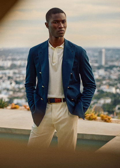 Lightweight Double Breasted Blazer Navy - Paul Stuart