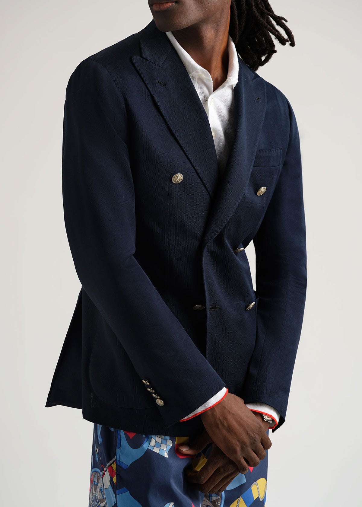 Lightweight Double Breasted Blazer Navy - Paul Stuart