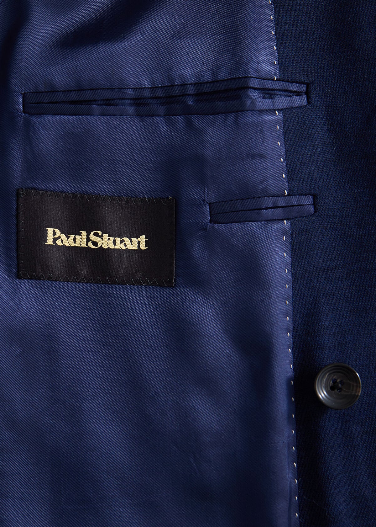 Double-Breasted Wool Knit Blazer Navy - Paul Stuart