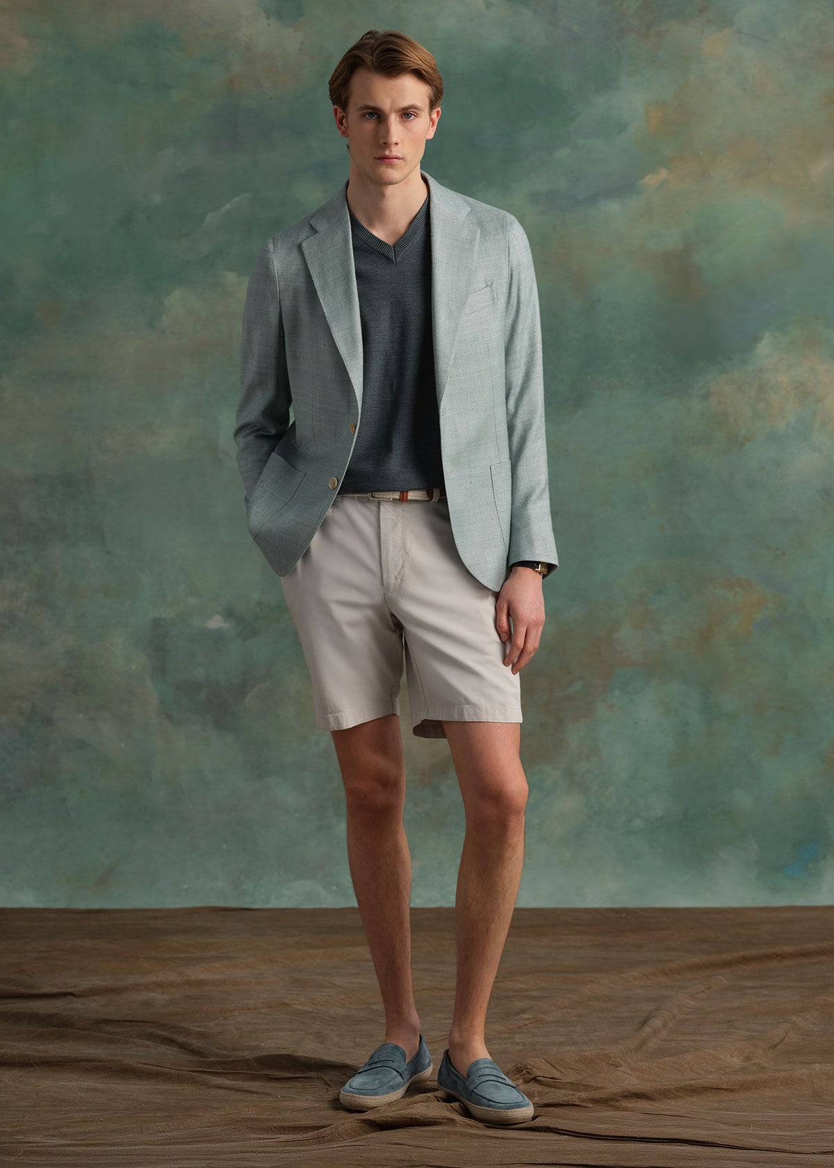 Silk Slub Blazer Blue - Paul Stuart