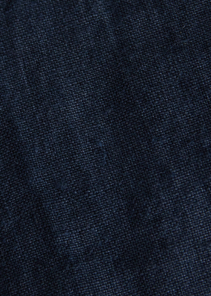 Linen Stand Collar Jacket Indigo - Paul Stuart