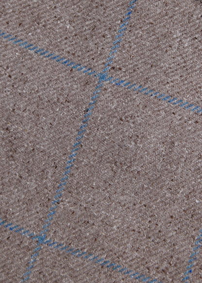 Silk Windowpane Summer Jacket Tan/Blue - Paul Stuart